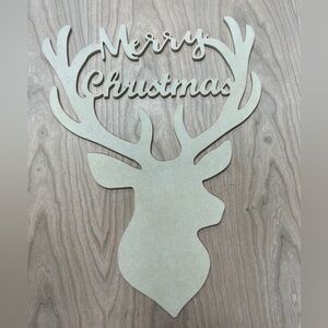 Merry Christmas Reindeer Wall Art made out of MDF wood